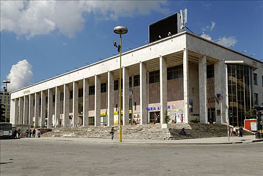 宫殿,文化,剧院,地拉那,阿尔巴尼亚,欧洲