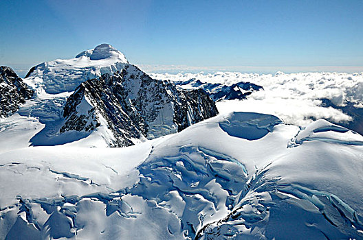 空气,旅游,飞行,库克山,新西兰