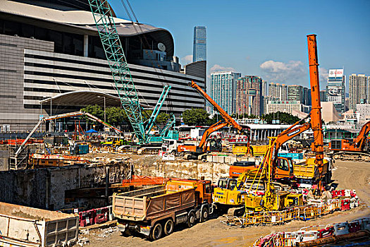 现代城市街道,香港,中国