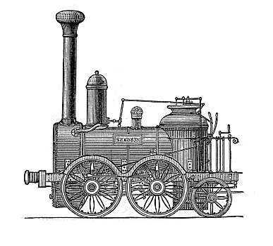 列车,19世纪,引擎,第一,建造,德国,1838年,木刻,欧洲