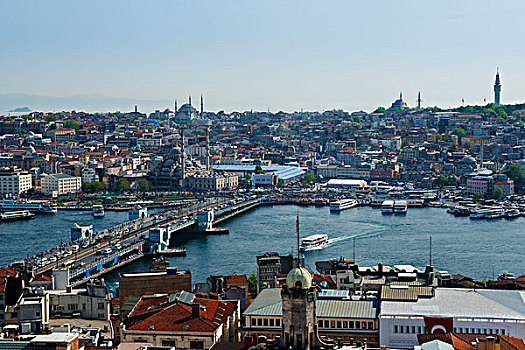 城市,加拉达塔,桥,金角湾,伊斯坦布尔,欧洲,土耳其,亚洲