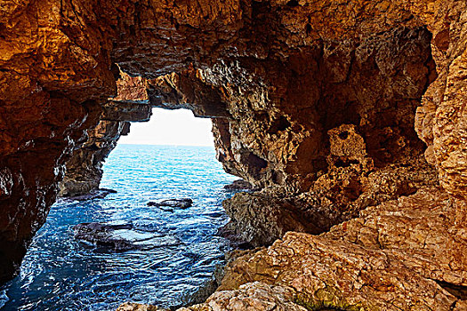 海滩,洞穴,阿利坎特,西班牙