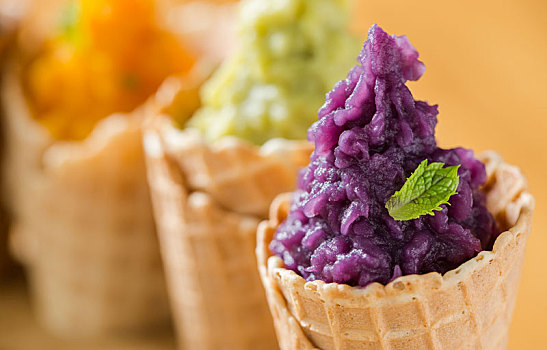 彩色蔬果泥冰淇淋
