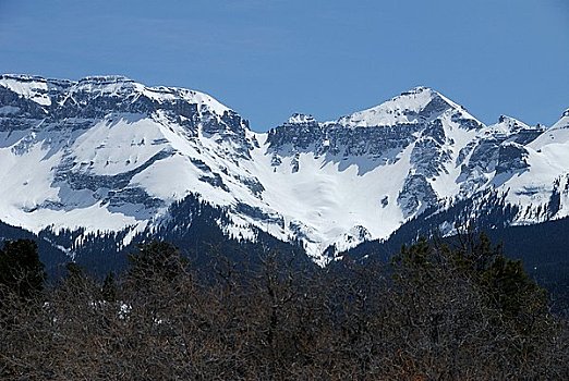 全景,积雪,山峦,科罗拉多,美国