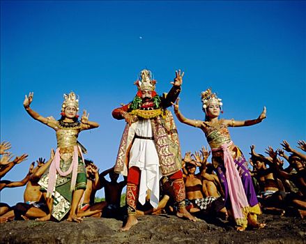 传统舞蹈,克差舞,罗摩衍那,故事,巴厘岛,印度尼西亚