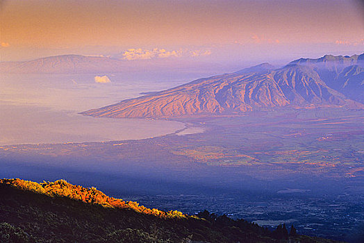 全景,火山地貌,毛伊岛,夏威夷,美国