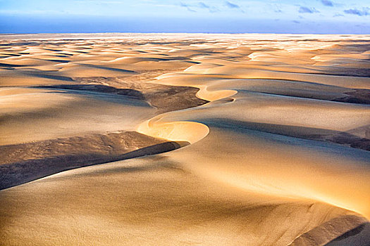 骷髅海岸,纳米比亚,航拍,宽阔,沙丘