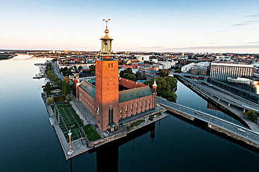 城市,斯德哥尔摩,市政厅,瑞典