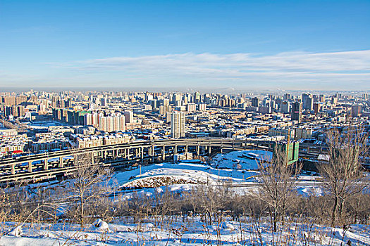 乌鲁木齐冬季城市风光