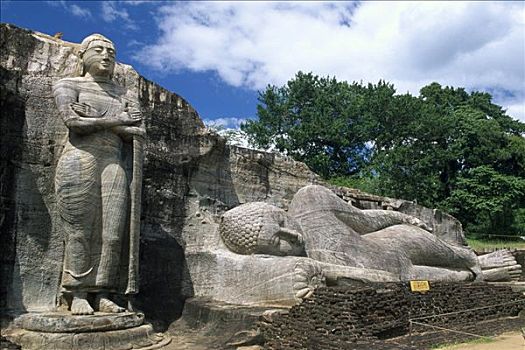 佛像,伽尔寺,斯里兰卡,南亚