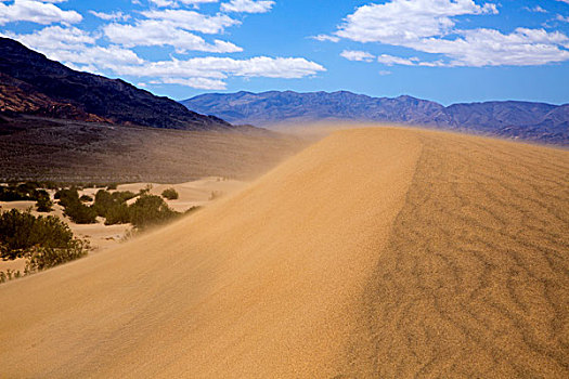 沙漠,死谷,风,沙子,风暴,特写,沙丘,尖