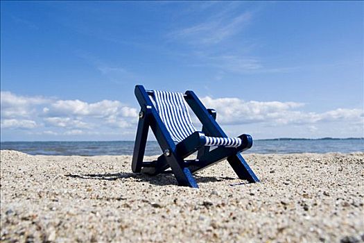折叠躺椅,海滩,石荷州,德国,欧洲