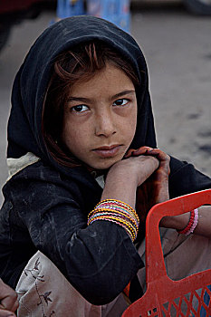 阿富汗,女孩,孩子,赫拉特,六月,2007年