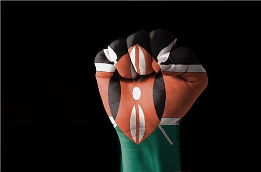 拳头,涂绘,彩色,肯尼亚,旗帜