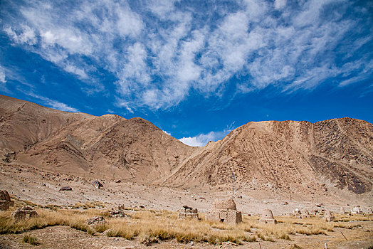 新疆帕米尔高原葱岭上的高山戈壁