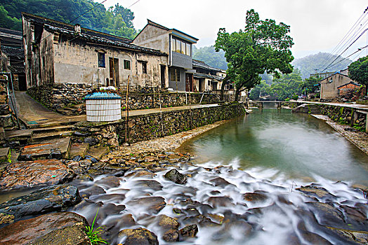 小溪,老房子,山泉,流水