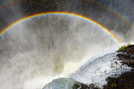一对,彩虹,上方,维多利亚瀑布,赞比亚,非洲