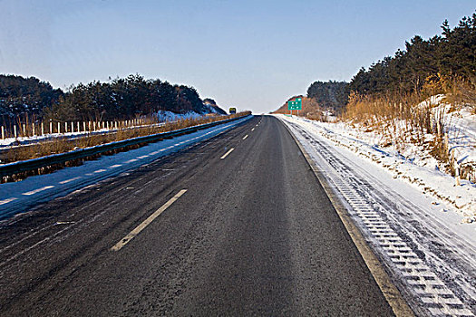 公路,交通,冰雪,场景,吉林