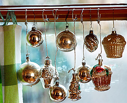 银,圣诞树装饰,窗饰