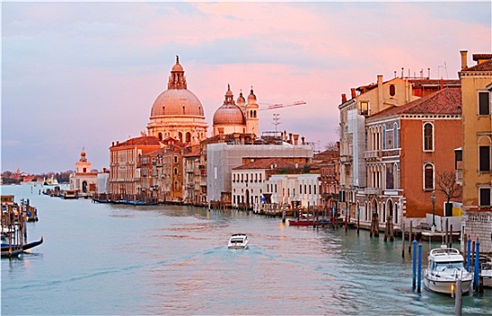 大运河,日落,威尼斯