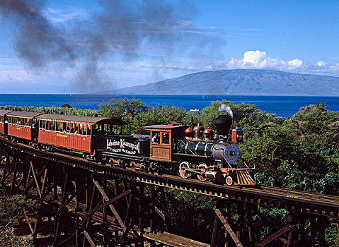 甘蔗,蒸汽机车,拉海纳,毛伊岛,夏威夷