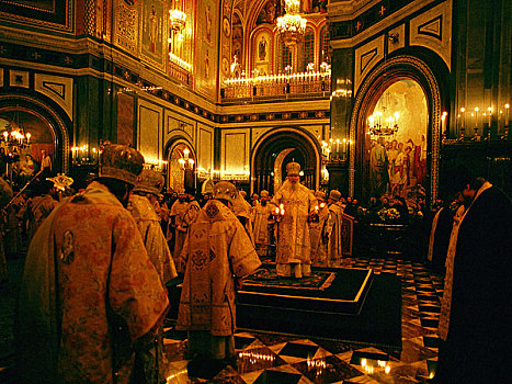 莫斯科救世主大教堂的弥撒