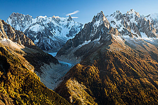 勃朗峰,山丘,冰冻,冰河,夏蒙尼,阿尔卑斯山,法国,欧洲