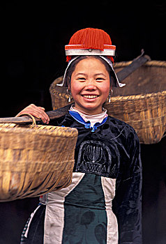 苗族,女孩,传统服装,贵州,省