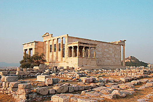 希腊艺术,伊瑞克提翁神庙,庙宇,爱奥尼克柱式,建造,南方,卫城,雅典,希腊