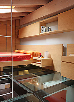 卧室,阁楼,风情,木质,器具,地面,玻璃