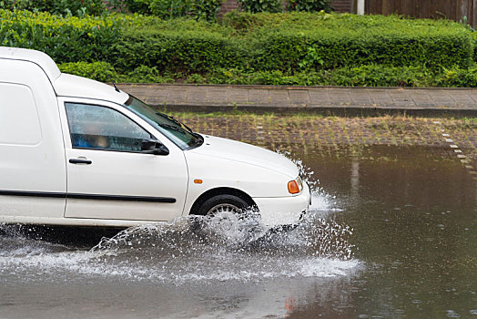 汽车,洪水,街道