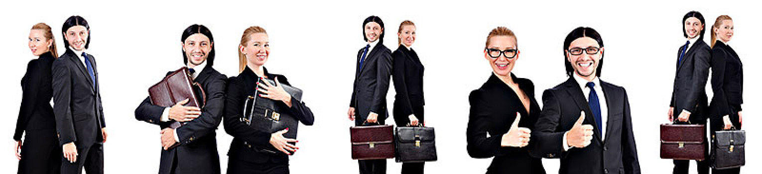 商务人士,职业女性,公文包,隔绝,白色背景