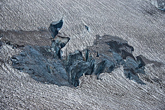 冰河,裂缝,地点,火山,堪察加半岛,俄罗斯