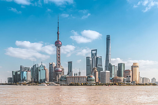 上海陆家嘴金融区建筑景观天际线