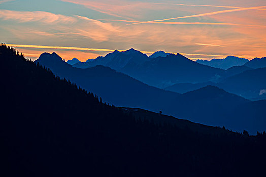 清晨,风景,巴伐利亚阿尔卑斯山,上巴伐利亚,巴伐利亚,德国