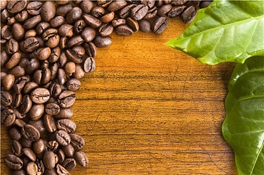 咖啡,木质背景