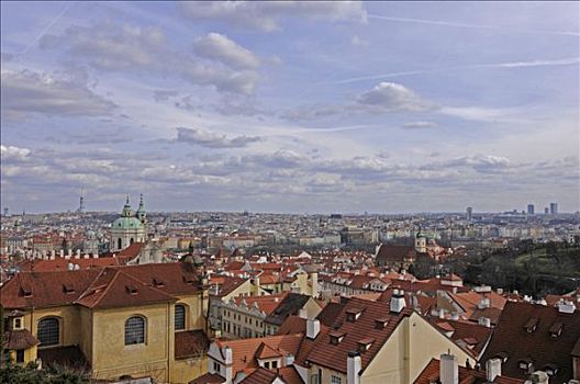 城市,城堡,山,世界遗产,布拉格,捷克共和国,欧洲