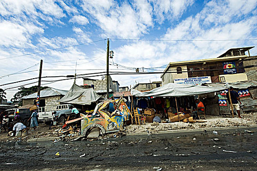 haiti,port,au,prince,polluted,street,and,river