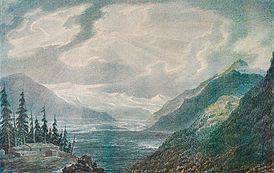 高山,山谷,18世纪,艺术家