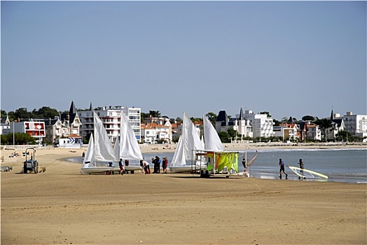 帆船,海滩,法国