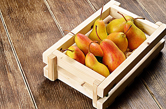 木质,板条箱,有机,梨,桌子