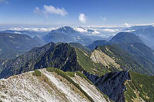 风景,顶峰,齐姆高,阿尔卑斯山,上巴伐利亚,巴伐利亚,德国南部,德国,欧洲