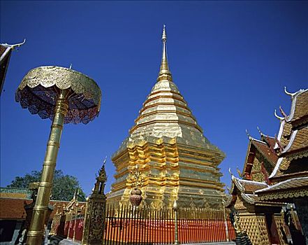 寺院,素贴,塔,清迈,泰国
