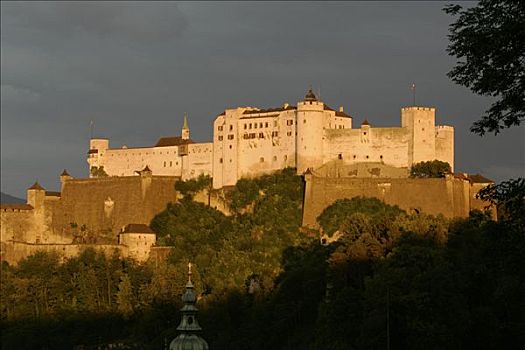 要塞,霍亨萨尔斯堡城堡,城镇,萨尔茨堡,奥地利