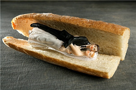 婚礼,小雕像,面包,三明治