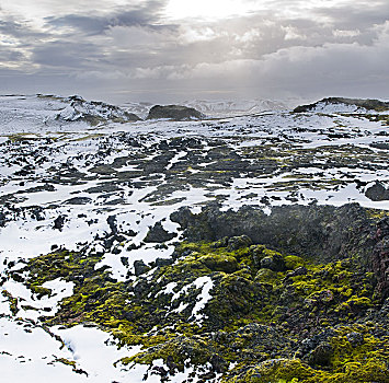 热,区域,积雪,冰岛,欧洲