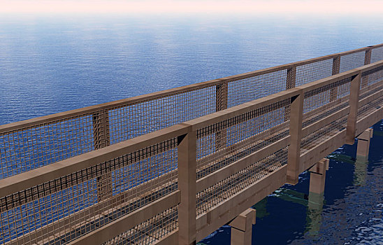 木桥,上方,海洋