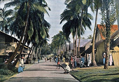 街道,港口,安达曼,岛屿,印度洋,艺术家