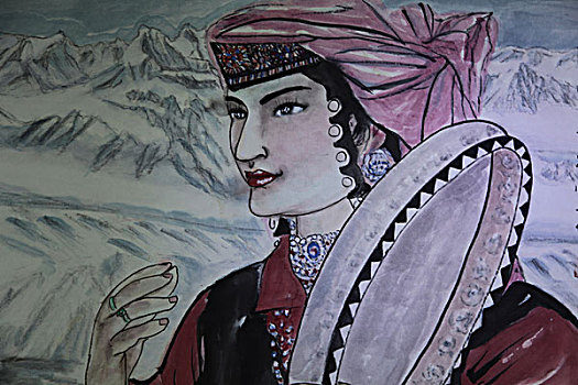塔吉克民族特色画图片