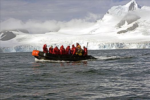 南极,南极半岛,半月,湾,游船,乘客,发现,黄道十二宫,巡航,月亮,半岛,山地,冰河,背景